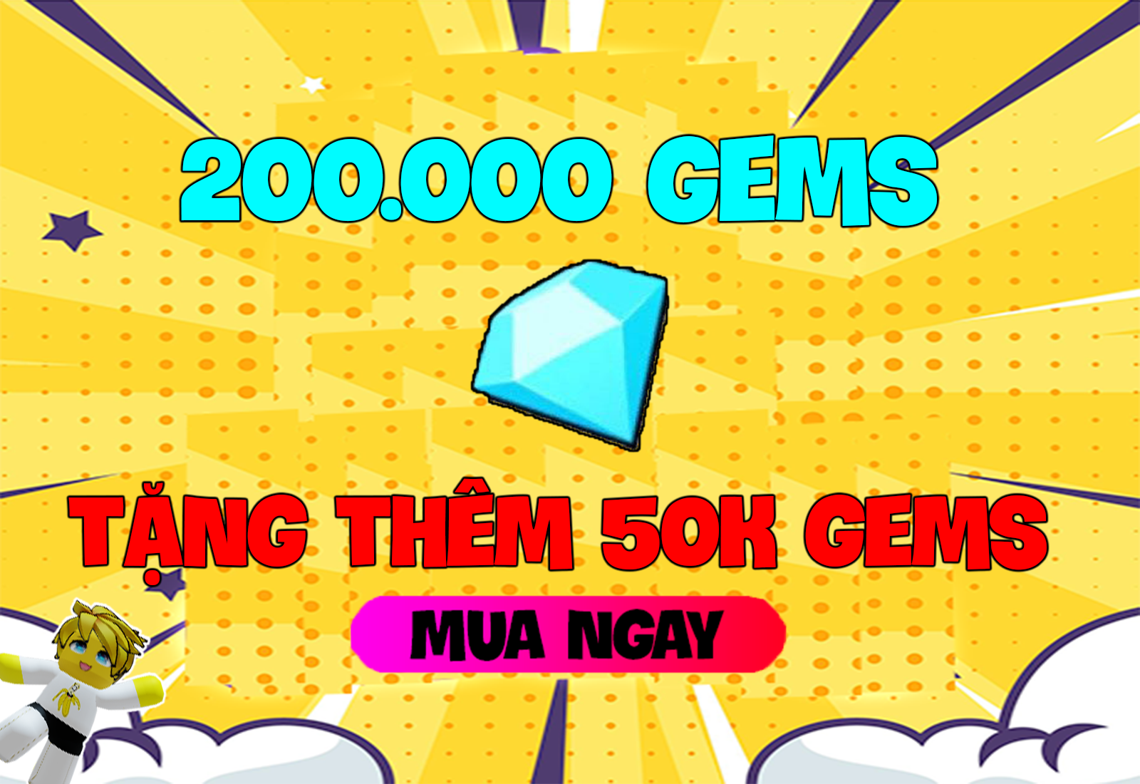 MUA 2.500.000 GEMS Tặng Thêm 50k Gems